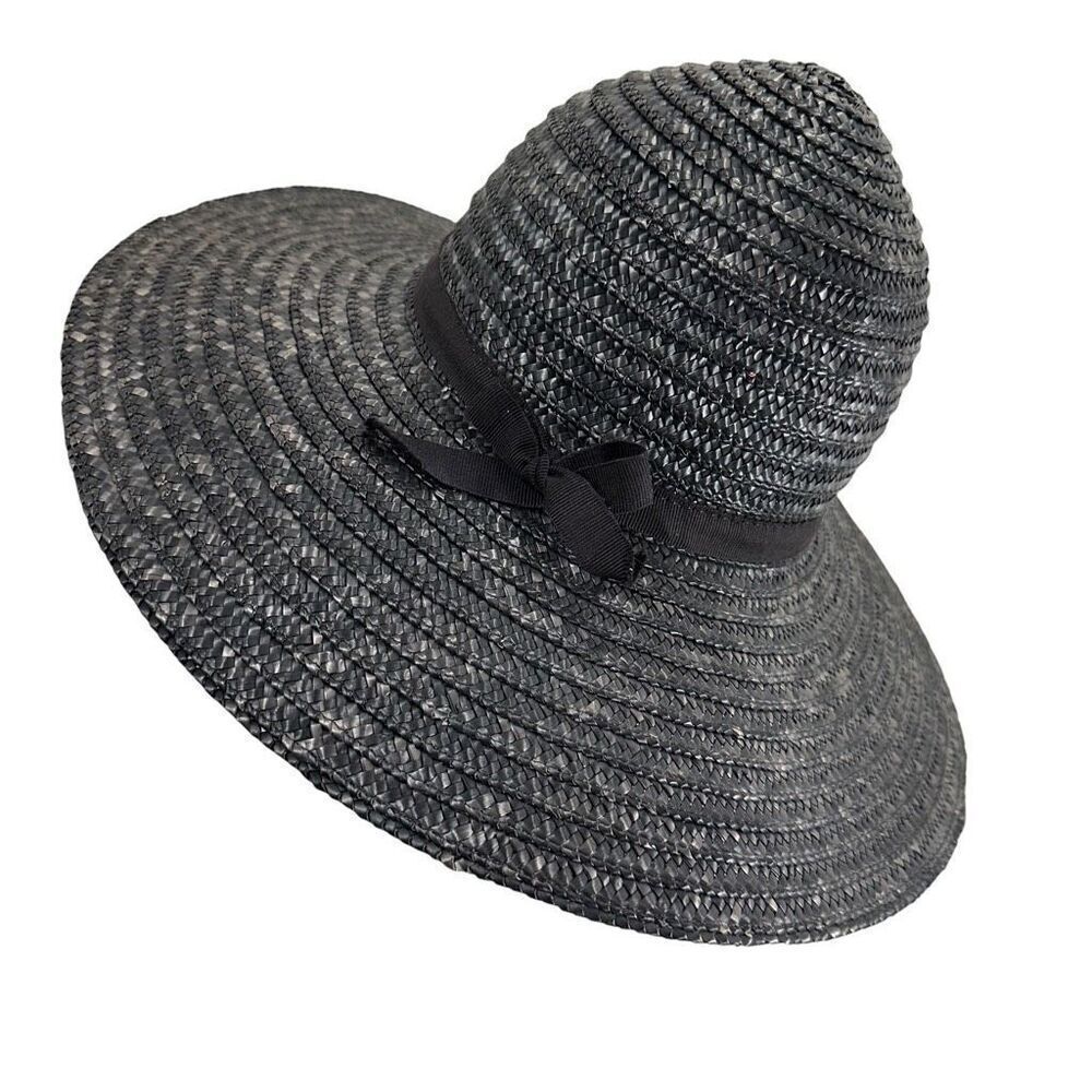 Vintage Betmar Black Italian Straw Brim Hat O/S